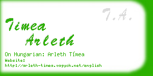 timea arleth business card